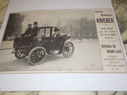 ANCIENNE  PUBLICITE  VOITURE ELECTRIQUES KRIEGER 1904 - Voitures