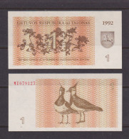 LITHUANIA - 1992 1 Talonas UNC - Litauen