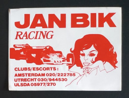 AUTOCOLLANT JAN BIK RACING - AMSTERDAM UTRECHT ULSDA - PAYS-BAS NEDERLAND HOLLAND- COURSE AUTOMOBILE SPORT - Stickers