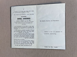 ANDRIES Emiel °MECHELEN 1908 +MORTSEL 1963 - PEPERMANS - Overlijden