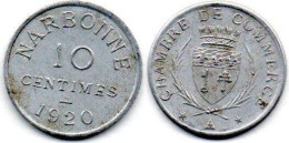 MA 25317 / Narbonne 10 Cents 1920 TTB+ - Monétaires / De Nécessité