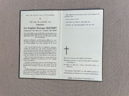 BAYEZTJan Baptist Georges °MECHELEN 1883 +MECHELEN 1955 - DE NEEF - WELLENS - NIJS - Kruis Van Weggevoerden 1914 - 1918 - Overlijden