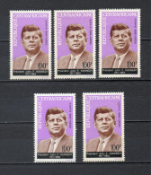 CENTRAFRIQUE PA N° 26  CINQ EXEMPLAIRES  NEUFS SANS CHARNIERE COTE 17.50€  PRESIDENT KENNEDY - Centrafricaine (République)