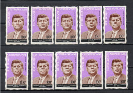 CENTRAFRIQUE PA N° 26  DIX EXEMPLAIRES  NEUFS SANS CHARNIERE COTE 35.00€  PRESIDENT KENNEDY - Centrafricaine (République)