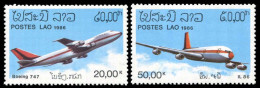 LAOS 1986 - YT 713-714 ; Mi# 920-921 ; Sc C120-C121 MNH Aircraft - Laos