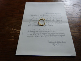 I20-5 Invitation Bernadette Roelants Du Vivier Chevalier Didier De Wouters D'Oplinter 1949 Ryckhoven - Mariage