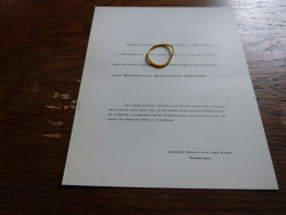 I20-5 Invitation Chevalier Henri De Wouters D'Oplinter Marie Louise Solvyns   1949 Rotselaer - Mariage