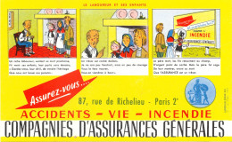 BUVARD- COMPAGNIE-GENERALE-ASSURANCE - Fable De La Fontaine   " Le Laboureur Et Ses Enfants " - Banco & Caja De Ahorros