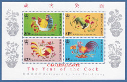 HONG KONG  1993  NEW YEAR OF THE COCK  M.S. S.G MS 736  U.M. - Blocchi & Foglietti