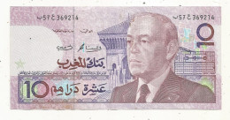 Billet, Maroc, 10 Dirhams, 2 Scans - Morocco