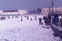 3 Diapositives Lac D'Enghien Gelé Sous La Neige 1963 - Lugares