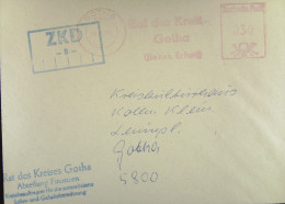 DDR: ZKD-Brief Mit AFS DP =030= GOTHA Vom 29.12.89 Abs: Rat Des Kreises Götha (Bezirk Erfurt) - Abteilung Finanzen - Central Mail Service