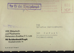 DDR: NfD-Brief Mit AFS DP =030= REICHENBACH Vom 9.5.79 Abs: VEB Möbelstoff- Und Plüschwerke Hohenstein-Ernstthal - Covers & Documents