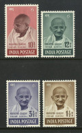 India 1948 Mahatma Gandhi Mourning 4v SET Mounted Mint, NICE COLOUR As Per Scan - Unused Stamps