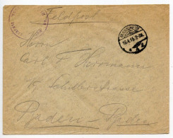 Germany 1915 WWI Feldpost Cover - Mannheim, Diakonissenkrankenhaus To Baden-Baden - Feldpost (franqueo Gratis)