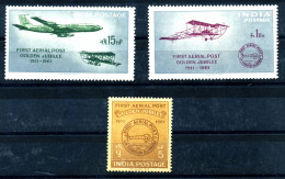 India Air Post 1961, SG 434-6, Michel 9€ MNH - Ungebraucht