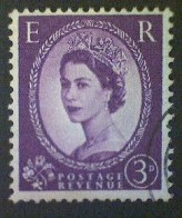 Great Britain, Scott #358, Used(o), 1958, Wilding: Queen Elizabeth II, 3d, Deep Purple - Usati