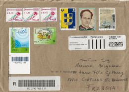 Lettre Recommandée Avec 5 Timbres B Et 3 Timbres à 0,15€ + Vignette De Complément(oblitération De Trapani Du 11/09/2023) - Brieven En Documenten