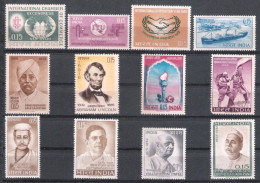 12-MNH, Cpmplete Year1965, Lincoln, Patel, Lala Lajpath Rai, Etc, CV-$5.00, Condition As Pe SGALM2 - Nuevos