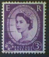 Great Britain, Scott #358, Used(o), 1958, Wilding: Queen Elizabeth II, 3d, Deep Purple - Usati