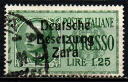 ITALIA - OCCUPAZIONE TEDESCA - ZARA - 1943 - ESPRESSO - 1,25 LIRE - USATO - Deutsche Bes.: Zara