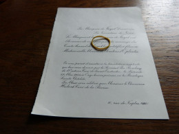 I20-6 Invitation  Comte Arnaud De Fayet Monica  De Wouters D'Oplinter  1954 - Mariage