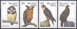 Malediven Maldives 1997 Tiere Fauna Animals Vögel Birds Oiseaux Aves Uccelli Eulen Owls Falken Adler, Mi. 2934-7 ** - Maldive (1965-...)