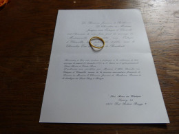 I20-6 Invitation Bernadette Van Outryve D'Ydewalle Chevalier Eric  De Wouters De Bouchout   1976 - Mariage