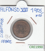 CRE1990 MONEDA ESPAÑA ALFONSO XIII 2 CENTIMOS 1905 -05 COBRE MBC - Autres & Non Classés