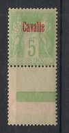 CAVALLE - 1893-1900 - N°Yv. 2 - Type Sage 5c Vert-jaune - Bord De Feuille - Neuf Luxe ** / MNH / Postfrisch - Unused Stamps