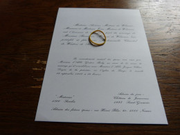 I20-6 Invitation  Baudouin Mertens De Wilmars Chantal  De Wouters De Bouchout - Mariage