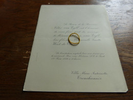 I20-7 Invitation Adrien Van EYll Ginette   De Woot De Trixhe 1939 Tronchiennes - Mariage