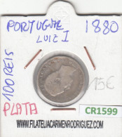 CR1599 MONEDA PORTUGAL LUIS I 100 REIS 1880 PLATA MC - Portugal
