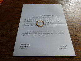 I20-7 Invitation Yvette De Pierpont Michel Wolters  1972 Godinne - Mariage