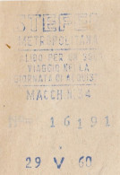 STEFER METROPOLITANA - ROMA   /  Biglietto _ 1960 - Europa