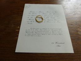 I20-7 Invitation Collette Van Vyve Goossens Xavier Wolters  1966 Asse - Mariage