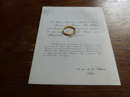 I20-7 Invitation Xavier Wolters   Collette Van Vyve Goossens 1966 Asse Alost - Mariage