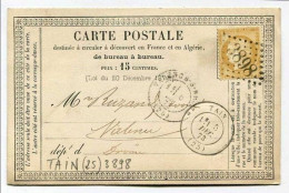 !!! CARTE PRECURSEUR CERES CACHET DE TAIN ( DROME ) 1873 - Cartes Précurseurs
