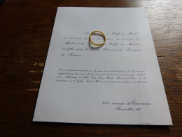 I20-9 Invitation Patricia De Wolff De Moorsel Comte Bernard De Romanet De Beaune - Mariage