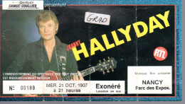 Johnny HALLYDAY  -  NANCY, Parc Des Expositions  -  21 Octobre 1987 - Entradas A Conciertos