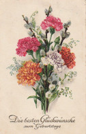 AK Glückwünsche Zum Geburtstage - Nelken Blumen - Künstlerkarte - 1928 (65450) - Nascite