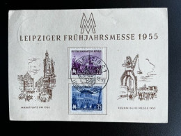 EAST GERMANY DDR 1955 POSTCARD LEIPZIG TO ZUG 03-03-1955 OOST DUITSLAND DEUTSCHLAND WINE GLASS FRUHJAHRSMESSE - Privé Postkaarten - Gebruikt