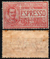 ITALIA REGNO - 1925 - EFFIGIE DEL RE VITTORIO EMANUELE III - VALORE DA 70 CENT. - MNH - Exprespost