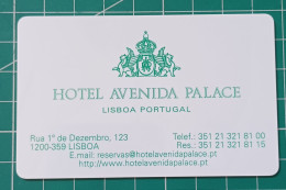 PORTUGAL HOTEL KEY CARD HOTEL AVENIDA PALACE - Chiavi Elettroniche Di Alberghi