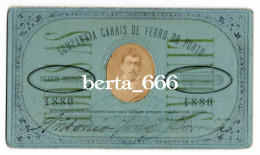 Passe * Companhia Carris De Ferro Do Porto * 1880 * Portugal Tramway Season Ticket - Europe