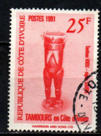 COSTA D'AVORIO - 1991 - TAMBURO TRIBALE - USATO - Côte D'Ivoire (1960-...)