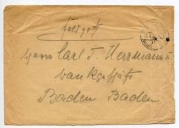 Germany WWI Feldpost Cover - Res. Inf. Regt. 1. Batln Nr. 69 To Baden-Baden - Feldpost (franchigia Postale)