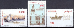 2016- Tunisia- Sfax Capital Of Arab Culture 2016- Mosque- Calligraphy - Boats - Complete Set 3V. MNH** - Moschee E Sinagoghe