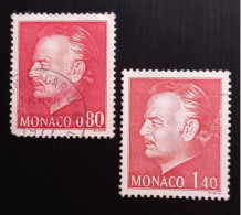 Monaco 1974 & 1980 Prince Rainier III Gravure: Slania – 0,80F Used & 1,40F No Used - Usados
