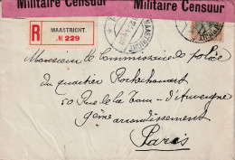 Pays Bas - LETTRE Recommandée Censurée- Maasstricht Le 18/12/1944 Pour Paris Via Londres - Storia Postale